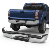 KUIPERAUTO Chrome Rear Step Bumper Assembly Compatible for 2005-2015 Toyota Tacoma Pickup TO1103113 WITHOUT Parking Sensor Holes
