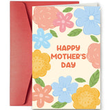 SuperShunhu Cute Flowers Mothers Day Card for Her, Flowers and Hearts Card for Mother, Happy Mothers Day Card