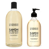 Compagnie de Provence Savon de Marseille Extra Pure Liquid Soap - Sensitive Skin - 16.7 Fl Oz Glass Pump Bottle and 33.8 fl oz P