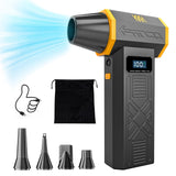 KKH Portable Electric Air Duster with Led Light, Powerful 120000RPM 4 Speed Adjustable Mini Turbo Blower for Cleaning, Rechargea