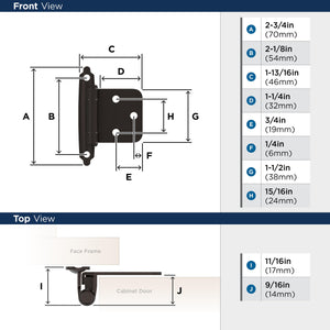 Amerock | Cabinet Hinge | Variable Overlay Hinge | Oil Rubbed Bronze | 10 Pack | Self-Closing Hinge | Face Mount Hinge | Cabinet