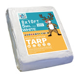 STARPYNG-5 Mil White 8x10 Feet Tarp-LightDuty Waterproof Tarpaulin-Waterproof, UV Resistant, Rip and Tear Resistant, Poly Tarpau