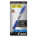 PILOT, G2 Premium Gel Roller Pens, Extra Fine Point 0.5 mm, Pack of 12, Blue