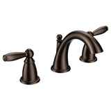 Moen Brantford OilRubbed Bronze TwoHandle High Arc Widespread Bathroom Sink Faucet for 3Hole Setups with Valve Included, TV66