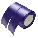 Chenkou Craft Solid Satin Ribbon Ribbons 50 Yards (2 Rolls) Purple Craft Bow Party Decoration Packing Ribbons (Purple, 2(50mm))