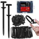 Qingler 100Pcs Nylon Universal Cable Tie Buckle, Upgrade BothSide SelfLocking Zip Tie Clips, Auto Parts Fastener For Car Fende