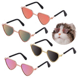Molain Cat Sunglasses- Pet Puppy Uv Protection Sunglasses Dolls Sun Glasses Small Dog Cosplay Photo Props Cute Sunglasses (4Pcs-Heart Sunglasses) -Like New