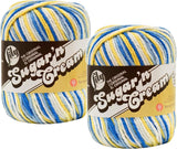 Bulk Buy: Lily Sugar n Cream 100% Cotton Yarn (2Packs) ~ Ombres, Scents, Stripes, Twists ~ 3 oz. Super Size Skeins (Sunkissed 