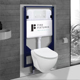 InWall toilet Combo Set Toilet Bowl With SoftClose Seat, Wall Hung Tank And Carrier System, Push Buttons Included