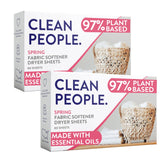 Clean People All Natural Fabric Softener Sheets PlantBased, Eco Friendly Dryer Sheets Naturally Softens & Removes Static Cl