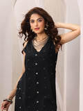 Libas Womens Printed Cotton Straight Kurta With Palazzos Black 2Xl 400120O