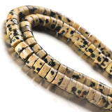 Tashidelek 1 Strand Natural Stone 3 * 6MM Gemstone Tube Rondell Spacer Loose Stone Beads (105-110PCS) Dalmatian