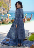 Gosriki Women'S Rayon Viscose Anarkali Printed Kurta With Palazzo & Dupatta (Sinners Blue-Vks01-Gs_M_Blue_Medium),Blue,,B0DX255VQ8