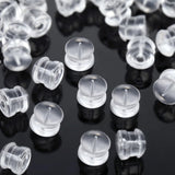 Earring Backs Rubber,100pcs Soft Clear Earring Backs for Studs,Hypoallergenic Silicone Earrings Backs Replacement for Women(Roun