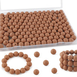 Kovict 200pcs Silicone Beads, 12mm Silicone Beads for Keychain Making, Pens Bracelet Necklace DIY Crafts(Camel Brown)