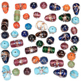 Craft County Glass Bead Mix - 1 LB Bag of Assorted 10mm-16mm Round Beads for Jewelry Making and Crafting - Gold Foil