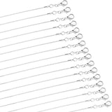 PAXCOO 30 Pack Bulk Necklace Chain Silver Plated Necklace Snake Chains for Jewelry Making, 1.2 mm (20 Inches)