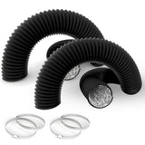 HealSmart 4 8 Ft Flexible Aluminum Foil PVC Ducting, 2 Pack Dryer Vent Hose, 4-Layer Protection, Each with 2 Clamps for HVAC Ven