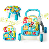 Sit to Stand Baby Walker, Activity Center with Music and Light, Activity Table for Toddlers, Push Toys for Babies Learning to Wa