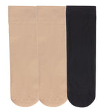 Next2Skin WomenS Nylon Sheer Transparent Ankle Length Socks | Lightweight Stretchable Socks, Pack Of 3 (Skin:Black)