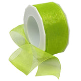Morex Ribbon Sheer Organza Ribbon, 1.5 inch by 25 Yards, Kiwi, 91809/25-37