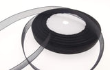 Dxeud Sheer Organza Ribbon (Black, 1/2 x 50 Yards)