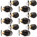 Probrico 6 Sets-Entry Door Knob Lockset and Single Cylinder Deadbolt Combination Set, Keyed Alike Front Handlesets in Oil Rubbed