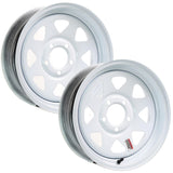 eCustomrim 2-Pack Trailer Rims Wheels 13 13X4.5 5 Lug Hole Bolt White Spoke Design