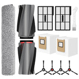 Replacement Parts for Eufy Omni E25 E28 Robot Vacuum Accessories Kits1 Mop Roller Brushes, 1 Main Roller Brushes, 4 Side Brushe