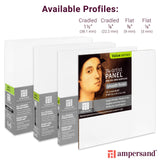 Ampersand Art Supply Wood Gesso Artist Painting Panel: Primed Smooth, 8,, X 8,,, 7/8,, Cradled Profile