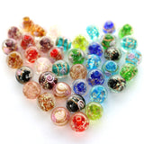 Artsy Crafts 40 Pcs Assorted Glow in The Dark Firefly Beads 12mm European Lampwork Luminous Glass Beads for Jewelry Making Charm