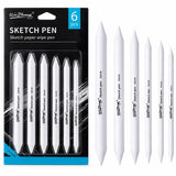 AMDROZ Paper Blender Sketch Pen Set, 6 Pieces Double Ended Paper Blending Stumps for Pencil, Charcoal, Graphite & Pastel Drawing