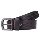 The Clownfish MenS Genuine Leather Belt With Embossed Design Dark Brown (Size 36 Inches)
