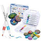 BLAPOXE Acrylic Paint Markers Set of 12 Acrylic Paint Pens for Rock Painting, Wood, Glass, Canvas & Ceramic, Vibrant Marker Co