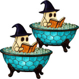 KEPNIONVER Halloween Ghost Bubble Bath Lamp - Cute Spooky LED Night Light for Bathroom, Bathtub, or Halloween Party D cor (2Pac