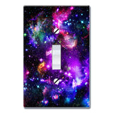 WIRESTER Single Gang Toggle Light Switch Plate/Wall Plate Cover - Purple Nebula Galaxy