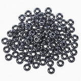 mookaitedecor 25 Pcs Hematite Large Hole Beads Stone Rondelle Gemstone Loose Beads for Jewelry Making, Bracelet, Macrame Project