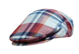 Fqzilon MenS Cotton Golf Flat Cap Whtie Sports Hats Red White Checkbox