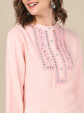 Rangita Peach Rayon Calf Length Embroidered A-Line Kurti For Women | Kurta For Women_3Xl