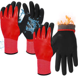 Mepase 2 Pairs Waterproof Insulated Winter Work Gloves for Men, Latex Coated Cold Weather Thermal Gloves for Freezer Work, Shove
