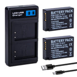 2-Pack LP-E17 Battery with Rapid Dual USB Charger for Canon EOS R100 R50 RP R10 R8, Rebel T8i, T7i, T6i, T6s, SL2 SL3, M3, M5, M