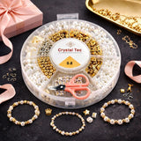 Fideo Diy Bracelet Making Kit For Girls | 20 Compartment Jewelry Making Set With Pearl Beads Gold Beads Alphabet Beads Charms El