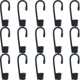 TIHOOD 15PCS 3/8 Inch Plastic-Coated Bungee Shock Cord Hook Spiral Wire Hooks End for Elastic Rope Strapping Tape (without Bunge