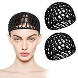 2 PCS Hair Nets for Sleeping,Crochet Mesh Wrap Caps for Silk Press, Curly Hair & Wig Protection,Soft Reusable Bonnets for Women,