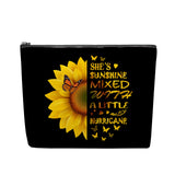 RTTLALUO Sunflower Cosmetic Bag For Women, Sunflower Gifts For Women, Floral Makeup Pouch, Travel Toiletry Bag With Zipper, Birt