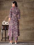 Stylum Women'S Floral Printed Rayon Co-Ord Set (Csnainapurple34_Mauve, Xs)