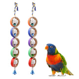 Oooct 2 Pack Bird Chewing Toys, Parrot Calcium Stone and Bagel Teeth Grinding Chew Treats Toy, Bird Shredder Toy with Bell, Cage