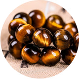 Bidyingvic 100 pcs 8mm Natural Gemstone Beads for Jewelry Making, Tiger Eye Round Smooth Healing Agate Stone Beads