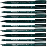 Lumocolor Quick-drying Fine Point Permanent Markers, Black