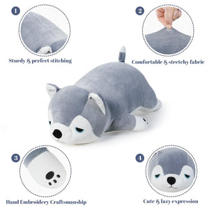 meowtastic Cute Weighted Stuffed Animals - 21 3.5 lbs Weighted Husky Stuffed Animal Huskies Plush Pillow, Big Weighted Stuffed